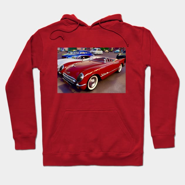 Red Vette Pixar Cars Hoodie by CreativePhil